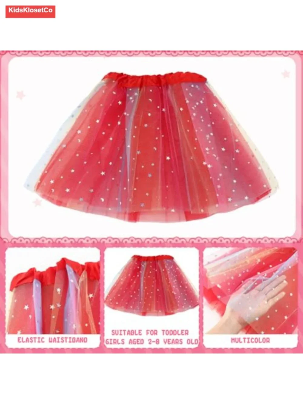 9 Pcs Ballet Tutu Skirts 3 Layers Fluffy Princess Multicolor for Toddler Girls